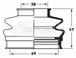 BORG & BECK Пыльник, приводной вал BCB6064